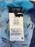 ARMANI JEANS BLUE & TURQUOISE AJ PRINT SCARF /WRAP
