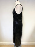 UNBRANDED BLACK SLEEVELESS SEQUINNED MIDI COCKTAIL DRESS  SIZE 14