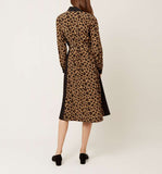 BRAND NEW HOBBS GIORGIANA BROWN & BLACK LEOPARD PRINT DRESS SIZE 14