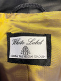 WHITE LABEL BY ROFA FASHION GROUP BLACK & MUSTARD PRINT SPECIAL OCCASION JACKET SIZE 16