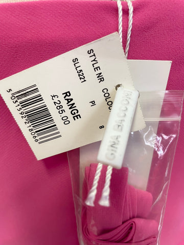 BRAND NEW GINA BACCONI PINK STRAPPY SLIP DRESS WITH LACE OVER TOP SIZE 8