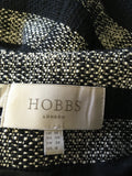HOBBS BLACK & GREY MARL STRIPED SHORT SLEEVE PENCIL DRESS & JACKET SIZE 10