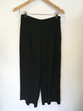 WHISTLES BLACK HIGH WAIST CROP WIDE LEG TROUSERS SIZE 10
