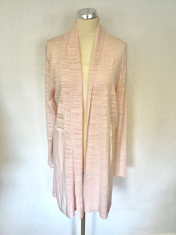 PHASE EIGHT LIGHT PINK LONG CARDIGAN SIZE 18