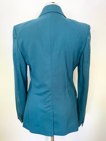 PAUL SMITH DREAMER JADE GREEN 100% WOOL TROUSER SUIT SIZE 42 UK 10
