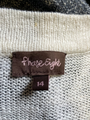 PHASE EIGHT GREY MARL LONG CARDIGAN SIZE 14