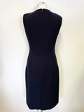HOBBS NAVY BLUE ROUND NECK SLEEVELESS PENCIL DRESS SIZE 10