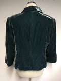 BRAND NEW MARKS & SPENCER KINGFISHER GREEN VELVET JACKET SIZE 20