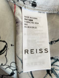 REISS MIA GREY & MAUVE HUES FLORAL PRINT LONG SLEEVE SILK SHIRT SIZE M