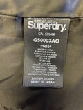 SUPERDRY BLACK COLLARLESS ZIP UP BIKER JACKET SIZE M