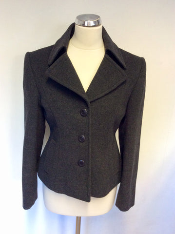 HOBBS DARK GREY WOOL & CASHMERE JACKET SIZE 12