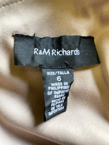 R&M RICHARDS BLACK LACE TOP SLEEVELESS LONG EVENING DRESS SIZE 6 UK 10