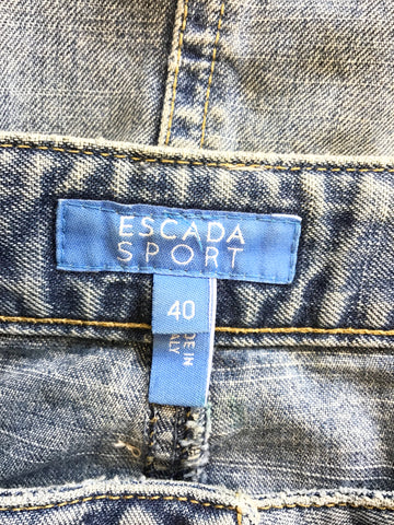 ESCADA SPORT LIGHT BLUE DENIM A LINE SKIRT SIZE 40 UK 12