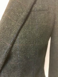 ZARA DARK GREEN & TAN TWEED LAMBSWOOL TYPE JACKET SIZE S