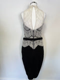 KARDASHIAN FOR LIPSY BLACK & CREAM LACE BODICEPENCIL DRESS SIZE 10