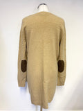 POLO RALPH LAUREN CAMEL MERINO WOOL & CASHMERE JUMPER DRESS SIZE XL
