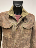 ZARA BROWN HIGH NECK ZIP & POPPER FASTEN JACKET SIZE M