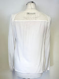 MINT VELVET WHITE SPOT FRONT TIE FRONT LONG SLEEVE TOP SIZE 14