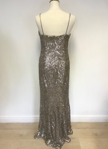 BRAND NEW PHASE EIGHT COLLECTION ARIELLE PRALINE FULLY SEQUINNED LOVE EVENING DRESS SIZE 14