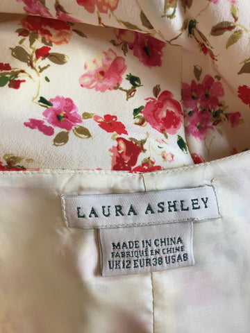 LAURA ASHLEY FLORAL PRINT SILK DRESS SIZE 12