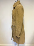 KAREN MILLEN CAMEL BRUSHED COTTON KNEE LENGTH COAT SIZE 14