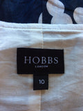 HOBBS NAVY BLUE & WHITE SPOT LINEN SKIRT SIZE 10
