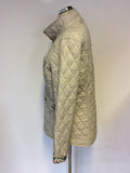 BARBOUR RACHEL QUILT JACKET IN MIST WITH LIBERTY FABRIC TRIM SIZE 16