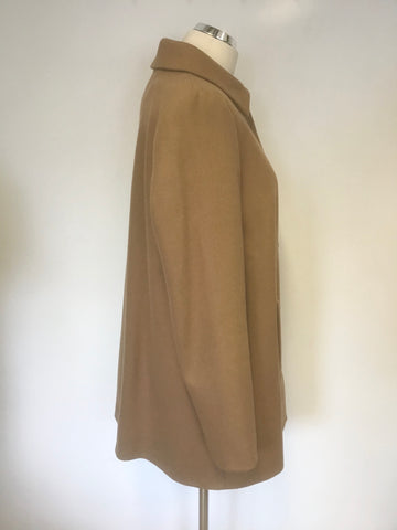 HOBBS CAMEL WOOL BLEND MID LENGTH COAT SIZE 14