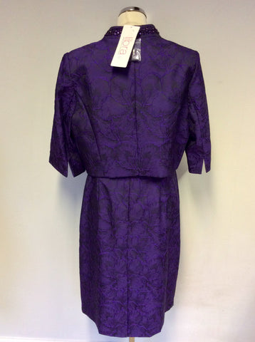 BRAND NEW LIBRA PURPLE JEWEL TRIM DRESS & JACKET SIZE 18