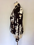 GOLD BY MICHAEL H BLACK,CREAM & BROWN PRINT JACKET SIZE 10