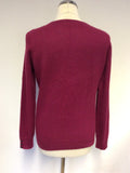 MARKS & SPENCER DARK RED CASHMERE JUMPER SIZE 14
