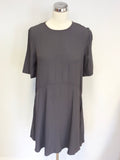 PHASE EIGHT GREY SHORT SLEEVED A LINE DRESS SIZE 12