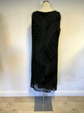 BRAND NEW MARINA RINALDI BLACK SILK & VELVET DESIGN LONG DRESS & JACKET SIZE 25 UK 20