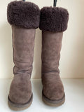 CELTIC & CO CELT MOCCA BROWN SHEEPSKIN KNEE LENGTH BOOTS SIZE 5/38