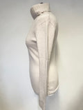 JIGSAW CREAM WOOL & CASHMERE BLEND POLO NECK JUMPER SIZE L