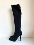 KAREN MILLEN BLACK SUEDE OVER KNEE BOOTS SIZE 6/39