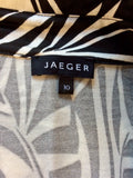 JAEGER BLACK & IVORY PRINT SHORT SLEEVE DRESS SIZE 10