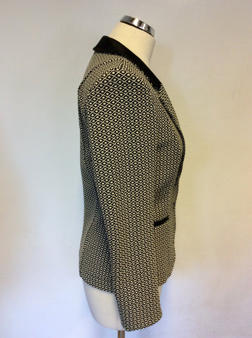 AIRFIELD BLACK & WHITE PRINT JACKETS & CAPRI PANT TROUSER SUIT SIZE 8