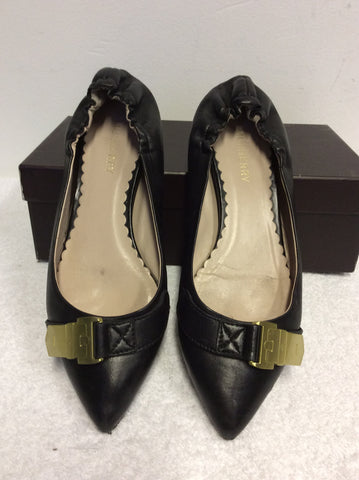 MULBERRY TILLIE BLACK LEATHER BALLERINA FLATS SIZE 7/40