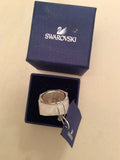 BRAND NEW SWAROVSKI WHITE CRYSTAL NIRVANI SILVER PLATE  DRESS RING SIZE 58