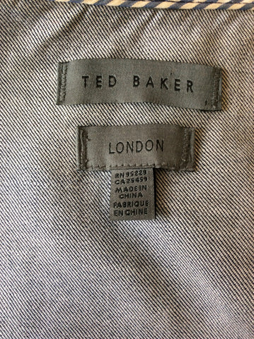 TED BAKER DARK BLUE ASYMETRIC ZIP UP FASTEN JACKET SIZE 1 UK 8/10