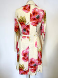 LAURA ASHLEY CREAM FLORAL PRINT LINEN BELTED SPECIAL OCCASION COAT SIZE 10
