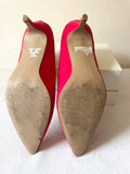 DUNE RED FAUX SUEDE KITTEN HEELS SIZE 7/40