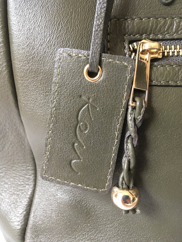 BRAND NEW KEW DARK GREEN LEATHER SHOULDER BAG