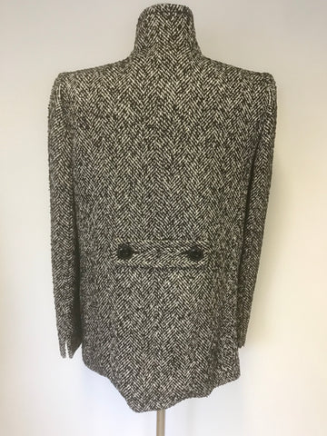 WINDSMOOR BLACK & WHITE WEAVE SHORT COAT SIZE 12