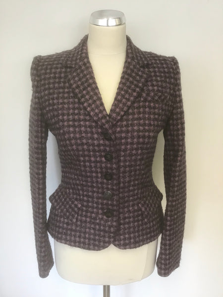 BRAND NEW HOBBS LIMITED EDITION PRESTWICK PURPLE TWEED CHECK JACKET SIZE 10