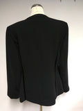 KLASS COLLECTION BLACK SATIN EDGE TRIM EVENING/ OCCASION JACKET SIZE 16