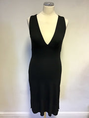 Diva Black V Neck Tie Strap Back Dress Size S/M