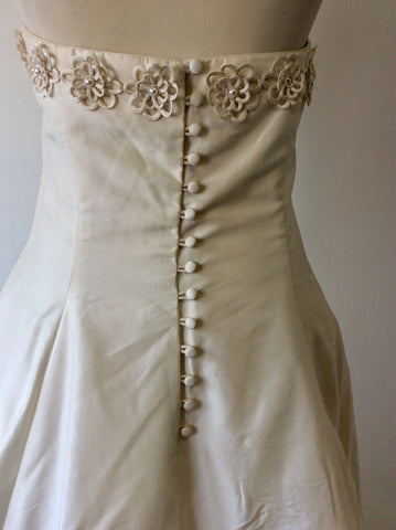FORGET ME NOT IVORY 100% SILK WEDDING DRESS SIZE 14