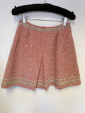 WHISTLES CORAL & CREAM WOOL BLEND TWEED A LINE SKIRT SIZE 8